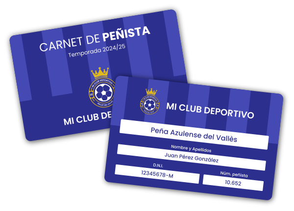 Carnet de socio para peñas